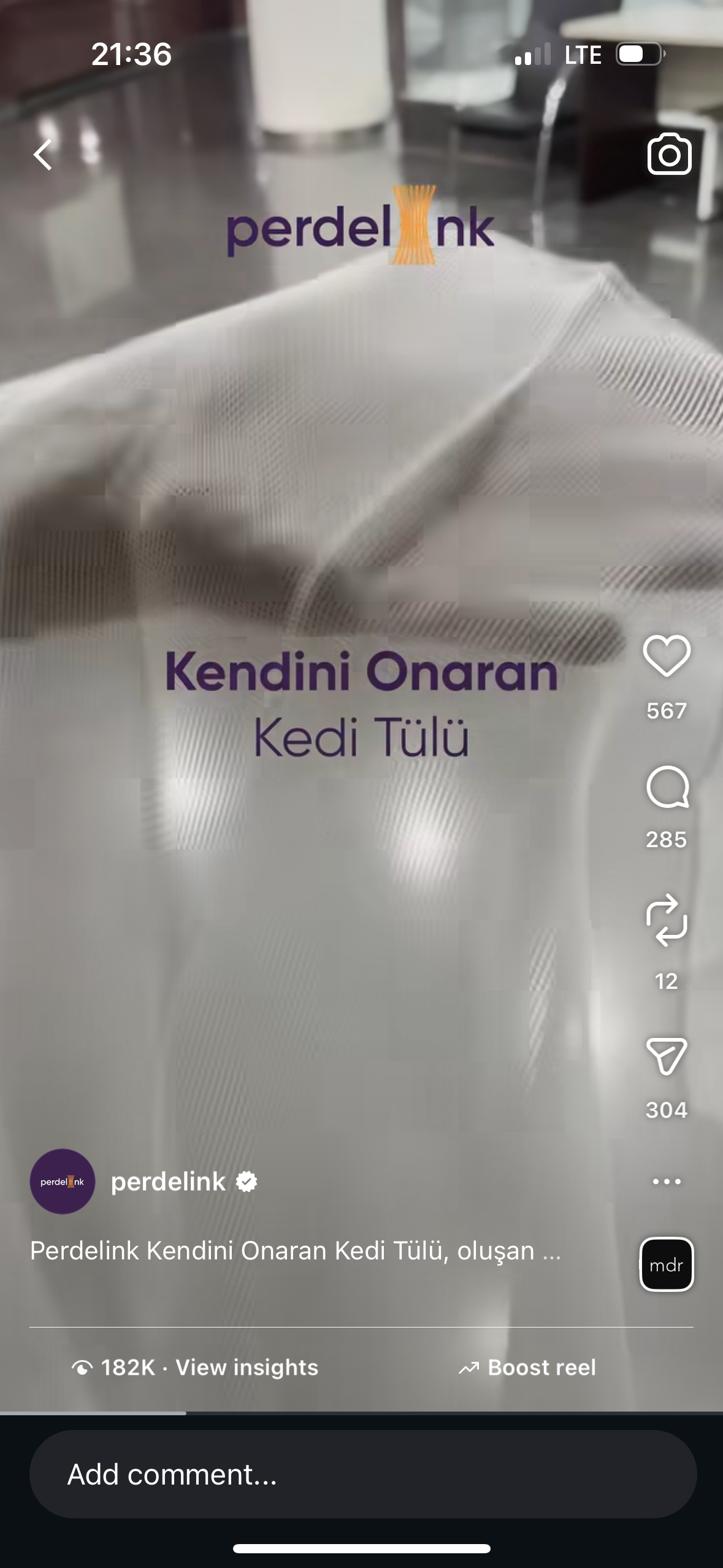 Kendini Onaran Kedi Tülü - 50x100cm