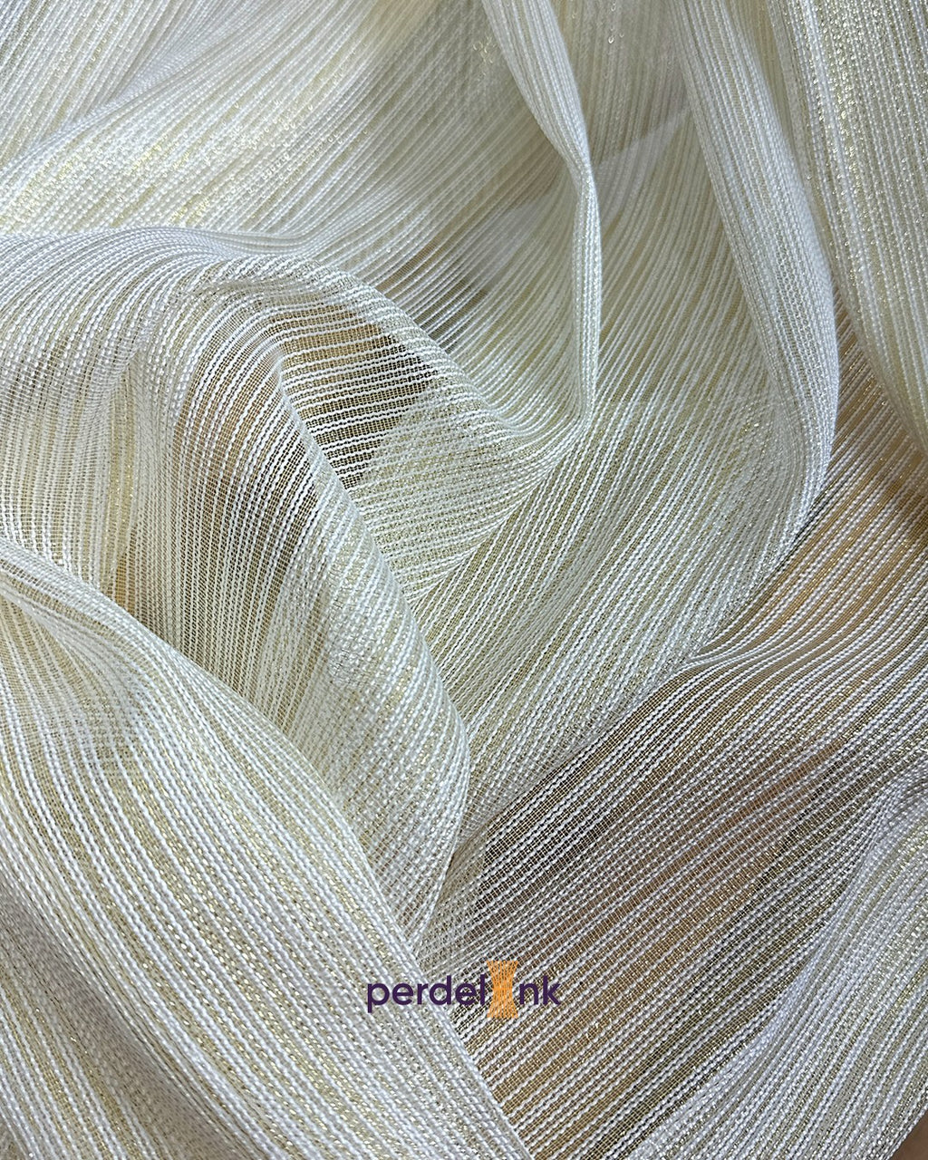 Altın Şeritli Tül Perde