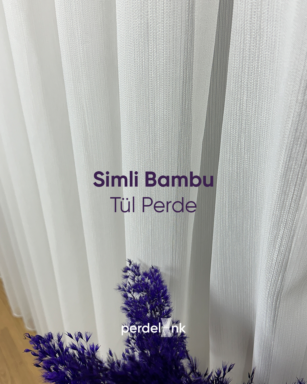 Simli Bambu Tül Perde - 160x251cm
