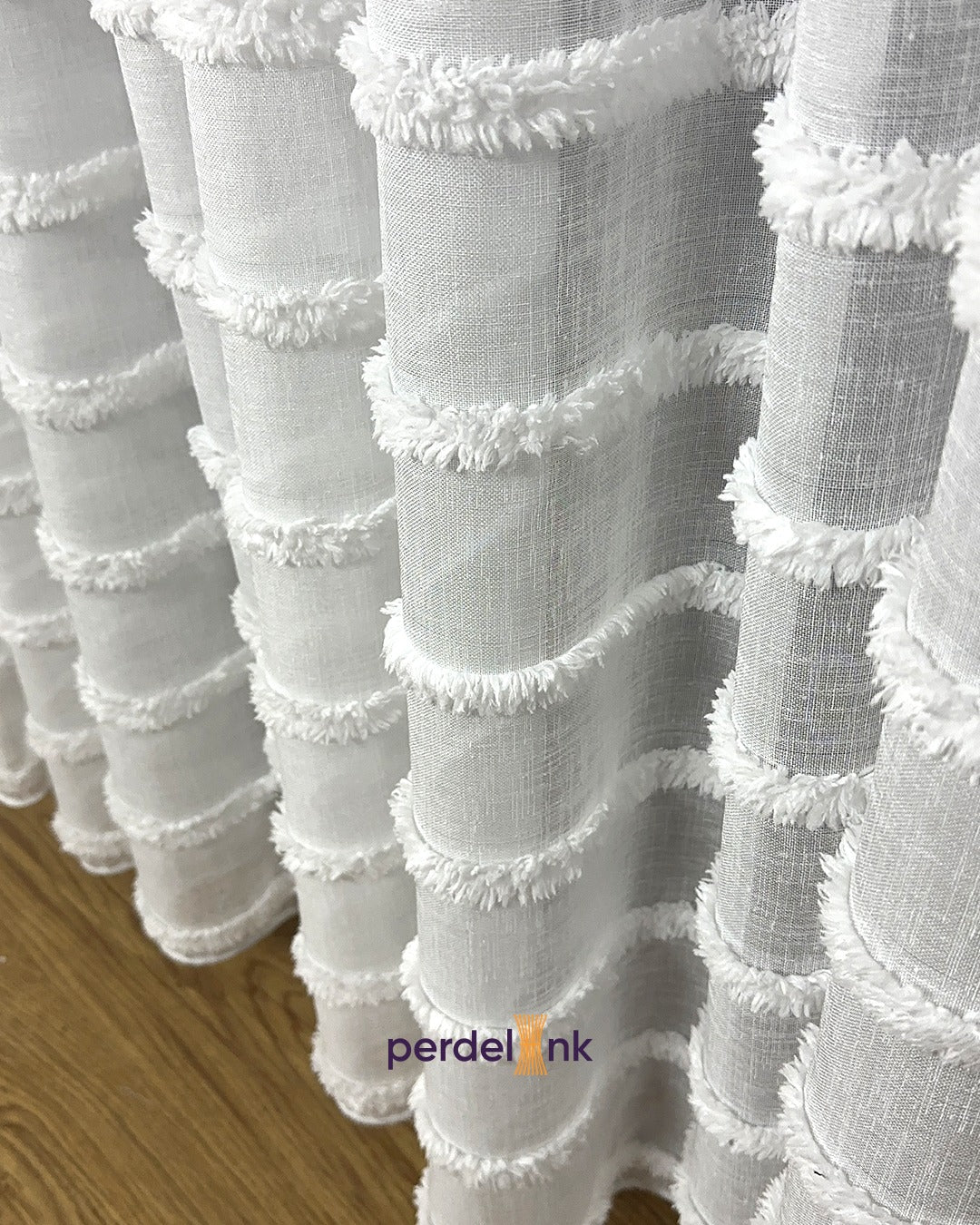 Çizgili Bohem Tül Perde - 286x255cm