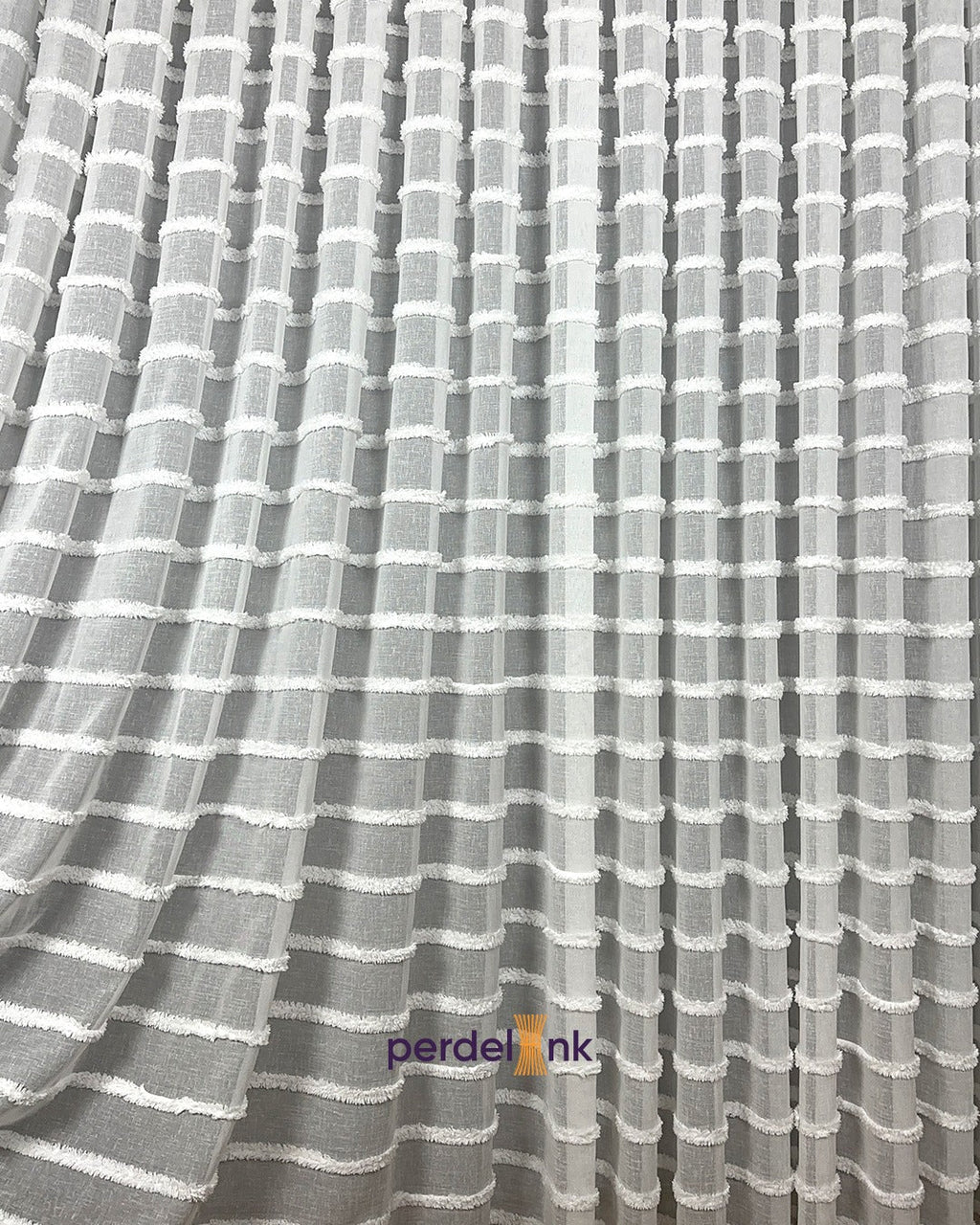 Çizgili Bohem Tül Perde - 50x100cm