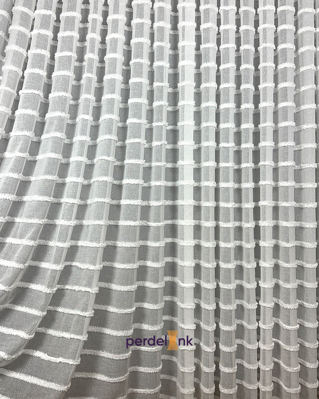 Çizgili Bohem Tül Perde - 100x100cm