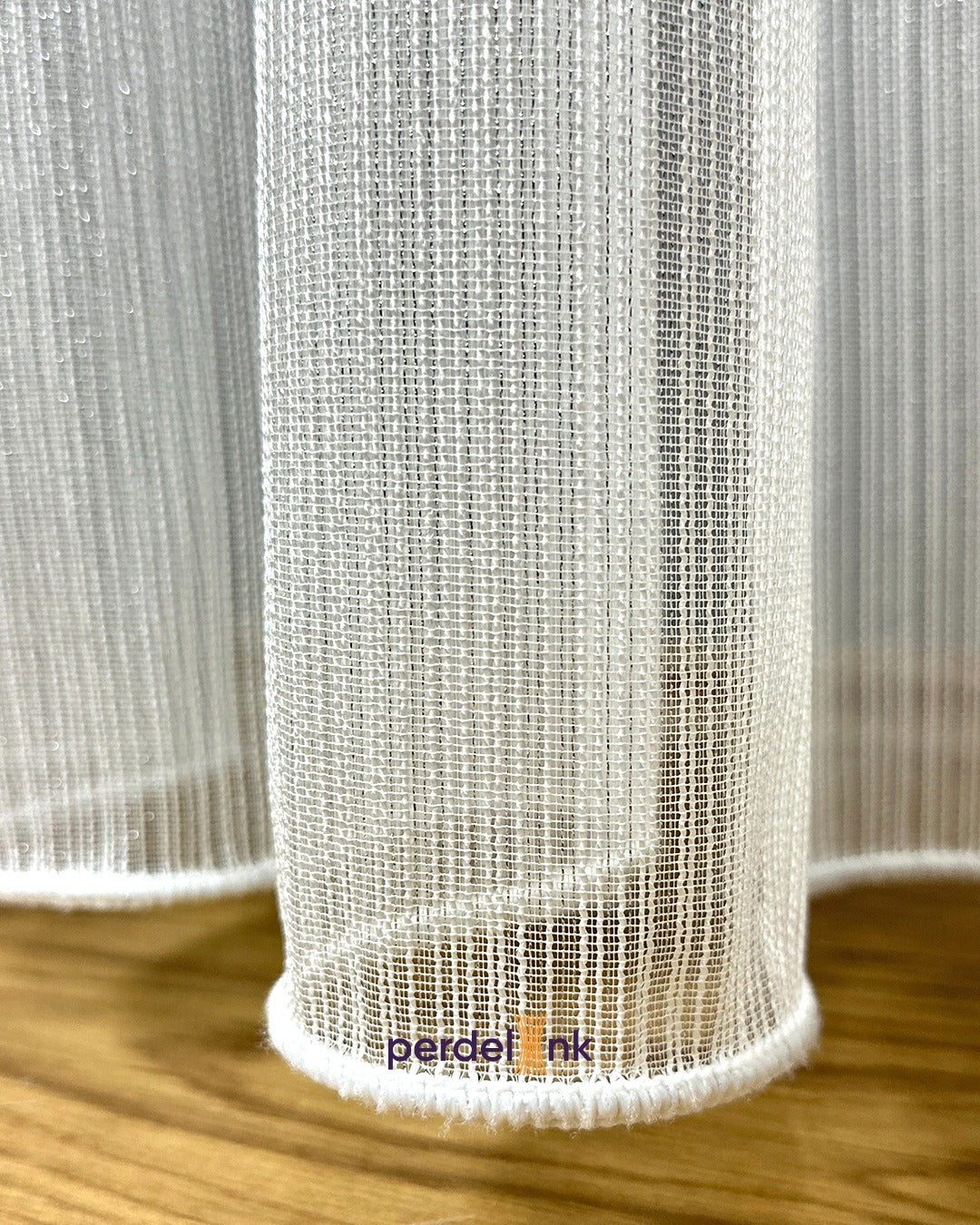 Gümüş Şeritli Tül Perde
