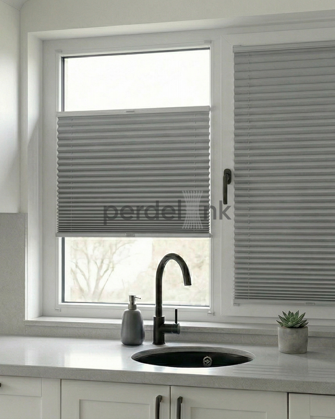 Plise Perde - Açık Gri - 10x65cm