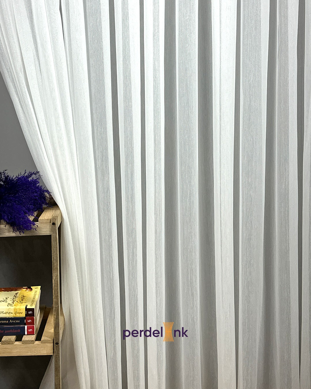 Simli Bambu Tül Perde - 113x258cm